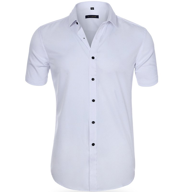 Men's Slim Fit Shirt, Short Sleeve Fitted Casual Smart Summer Shirt for Everyday Wear