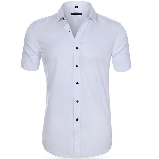 Men's Slim Fit Shirt, Short Sleeve Fitted Casual Smart Summer Shirt for Everyday Wear