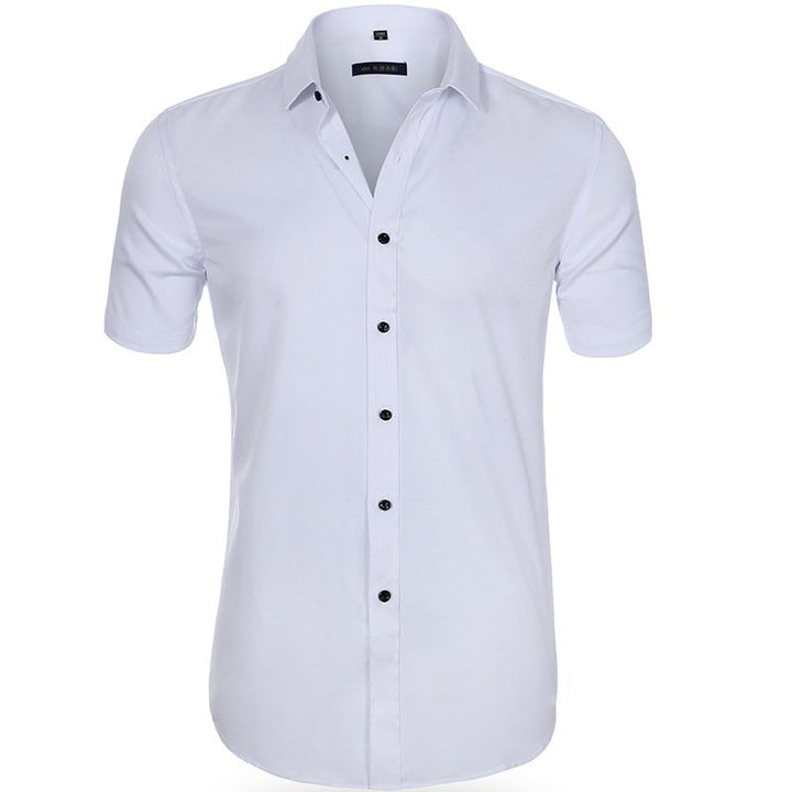 Men's Slim Fit Shirt, Short Sleeve Fitted Casual Smart Summer Shirt for Everyday Wear