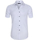 Men's Slim Fit Shirt, Short Sleeve Fitted Casual Smart Summer Shirt for Everyday Wear