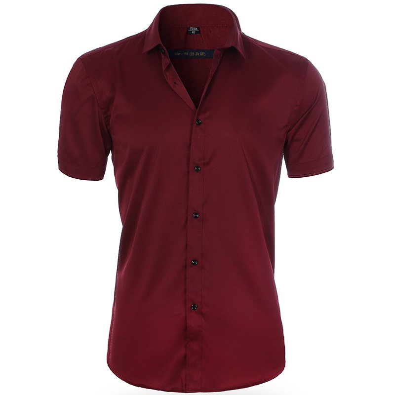 Men's Slim Fit Shirt, Short Sleeve Fitted Casual Smart Summer Shirt for Everyday Wear