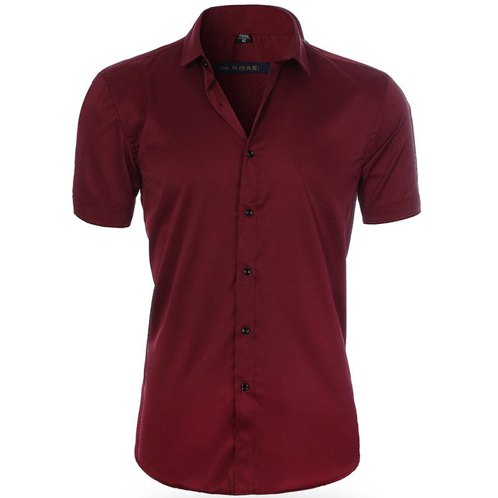 Men's Slim Fit Shirt, Short Sleeve Fitted Casual Smart Summer Shirt for Everyday Wear