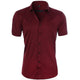 Men's Slim Fit Shirt, Short Sleeve Fitted Casual Smart Summer Shirt for Everyday Wear
