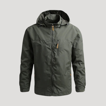 Men's hooded full-zip windbreaker jacket