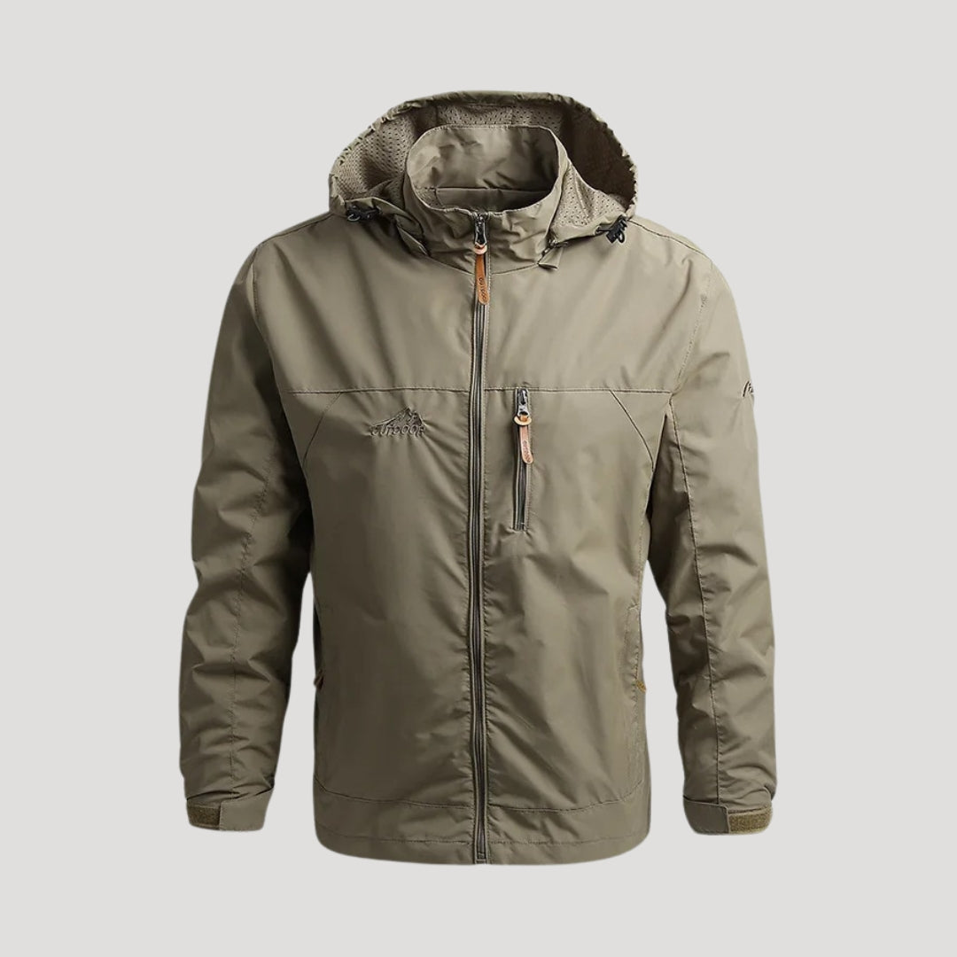 Men's hooded full-zip windbreaker jacket