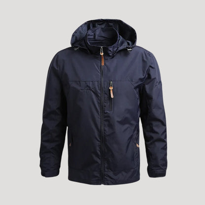 Men's hooded full-zip windbreaker jacket