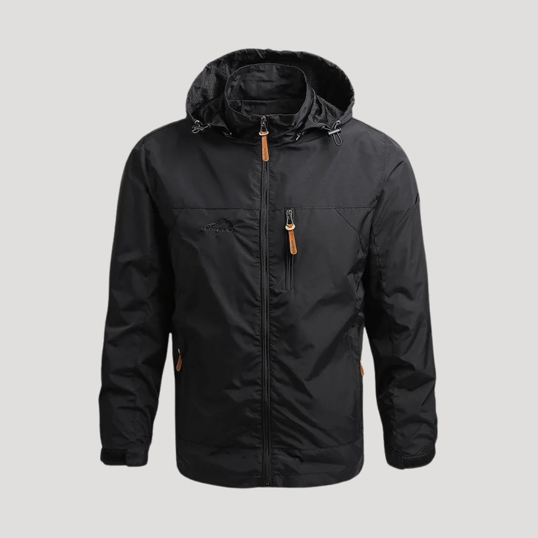 Men's hooded full-zip windbreaker jacket