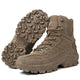Men's high-top lace-up hiking work boots with lugged soles