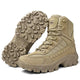 Men's high-top lace-up hiking work boots with lugged soles