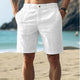 Men's Linen Chino Shorts, Flat Front Breathable Casual Summer Shorts Regular Fit