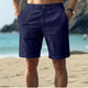 Men's Linen Chino Shorts, Flat Front Breathable Casual Summer Shorts for Outdoor Wear