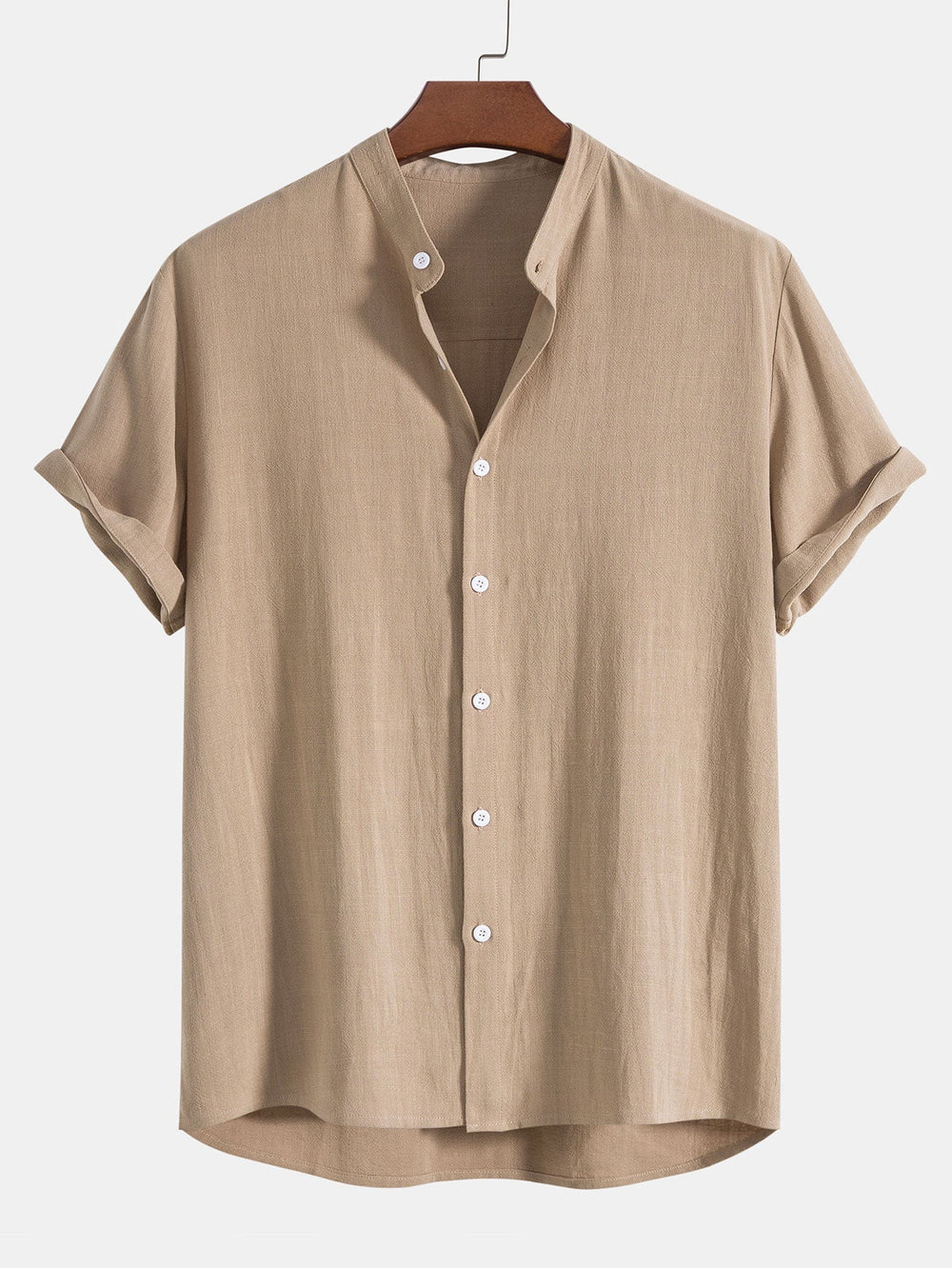 Men's Linen 2-Piece Set, Short Sleeve Button Up Shirt and Drawstring Trousers Summer Casual