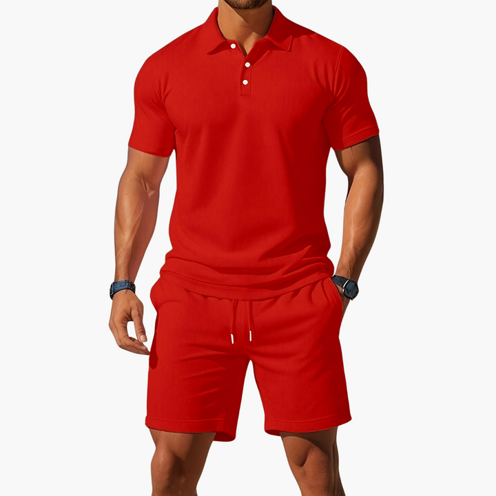 Men's Polo and Shorts Set, Short Sleeve Classic Casual Summer Co-ord Outfit