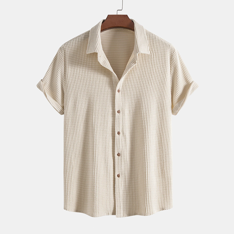 Men's Shirt and Shorts Set, Short Sleeve Button-Down Casual Summer Co-ord Outfit