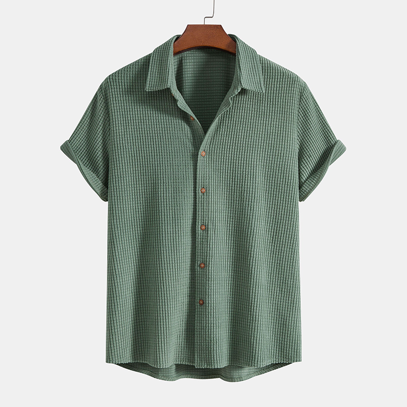 Men's Shirt and Shorts Set, Short Sleeve Button-Down Casual Summer Co-ord Outfit