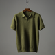 Men's Textured Polo Shirt, Short Sleeve Classic Fit Casual Summer Polo Shirt