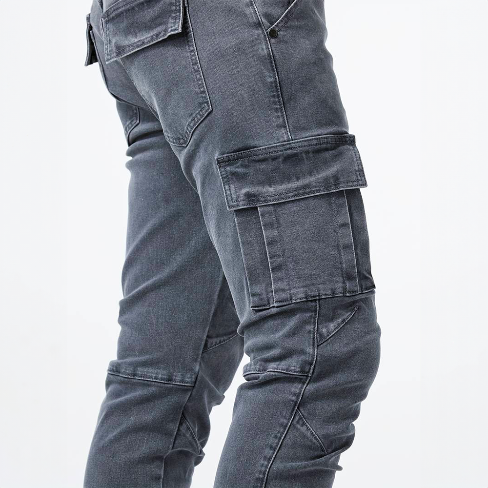 Men's Slim Fit Cargo Trousers, Utility Pocket Tapered Casual Cargo Pants