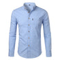 Men's slim fit checked button-down shirt with long sleeves