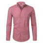 Men's slim fit checked button-down shirt with long sleeves