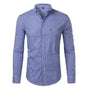 Men's slim fit checked button-down shirt with long sleeves