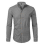 Men's slim fit checked button-down shirt with long sleeves