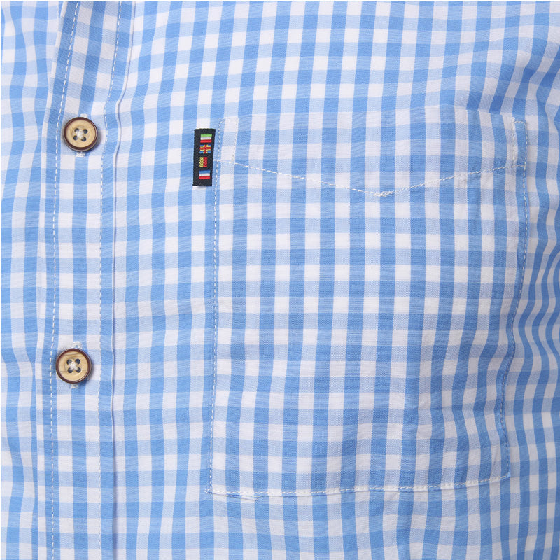 Men's slim fit checked button-down shirt with long sleeves