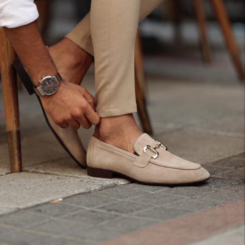 Men's Slip-On Loafers, Metal Detail Casual Smart Driving Shoes for Summer
