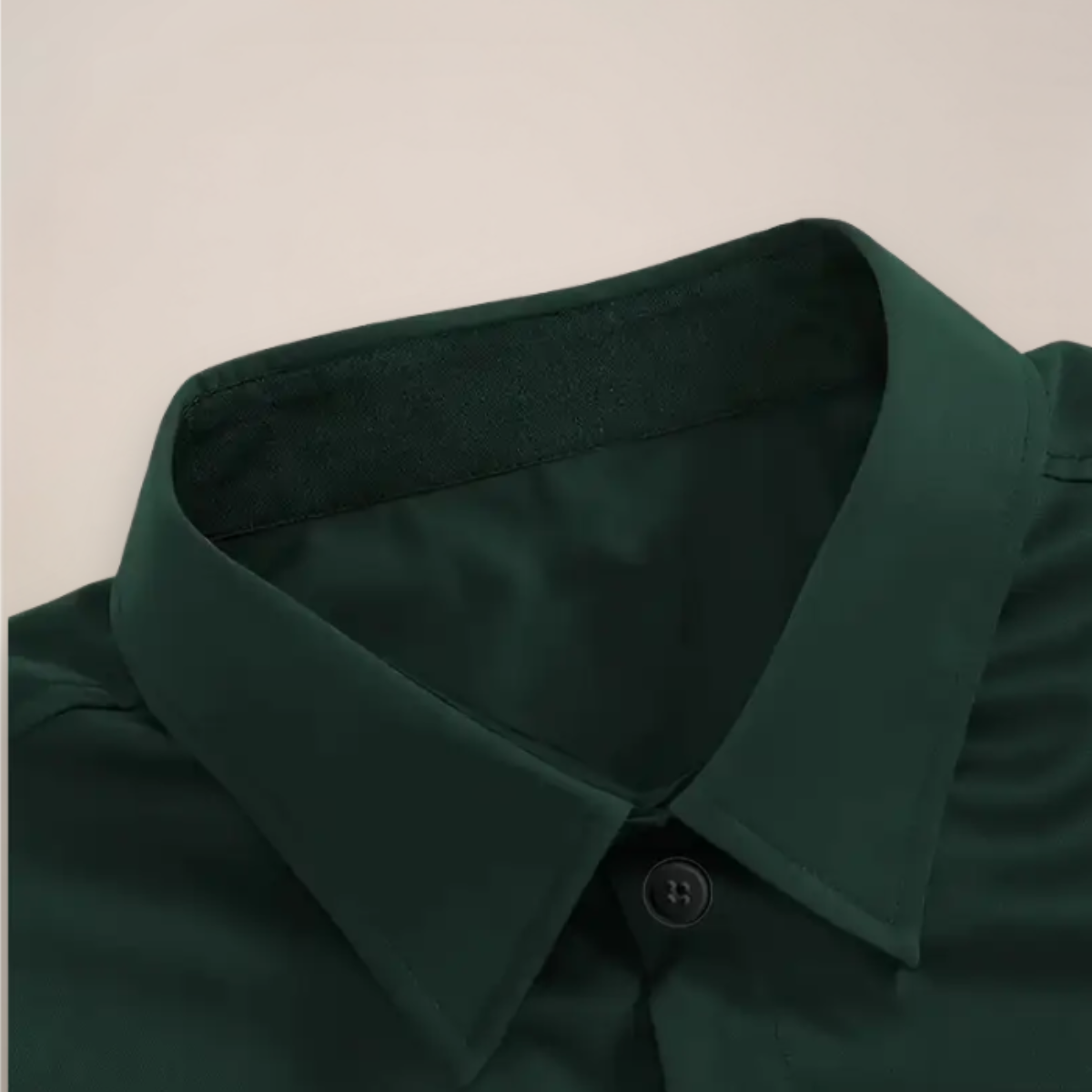 Men's Solid Slim Fit Dress Shirt, Long Sleeve Point Collar Button Down Formal Shirt