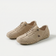 Low-profile lace-up trainers with round toes and textured soles