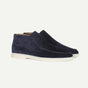 Men's high-top moccasin loafers with slip-on design and flat pale soles