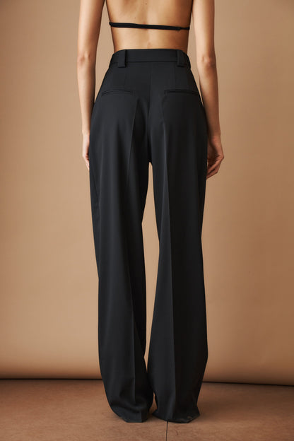 Full-length straight-leg trousers