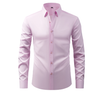 Men's plain long sleeve formal shirt with pointed collar and button front