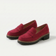 Unisex penny loafers with moc toe and chunky lug sole