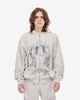 Grey men's zip hoodie with hooded neckline and long sleeves