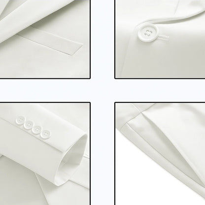 Men's three-piece tuxedo suit with shawl lapel, waistcoat, bow tie and trousers