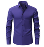Men's plain long sleeve formal shirt with pointed collar and button front