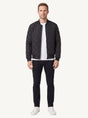 Men's diamond-quilted bomber jacket with ribbed trims and zip fastening