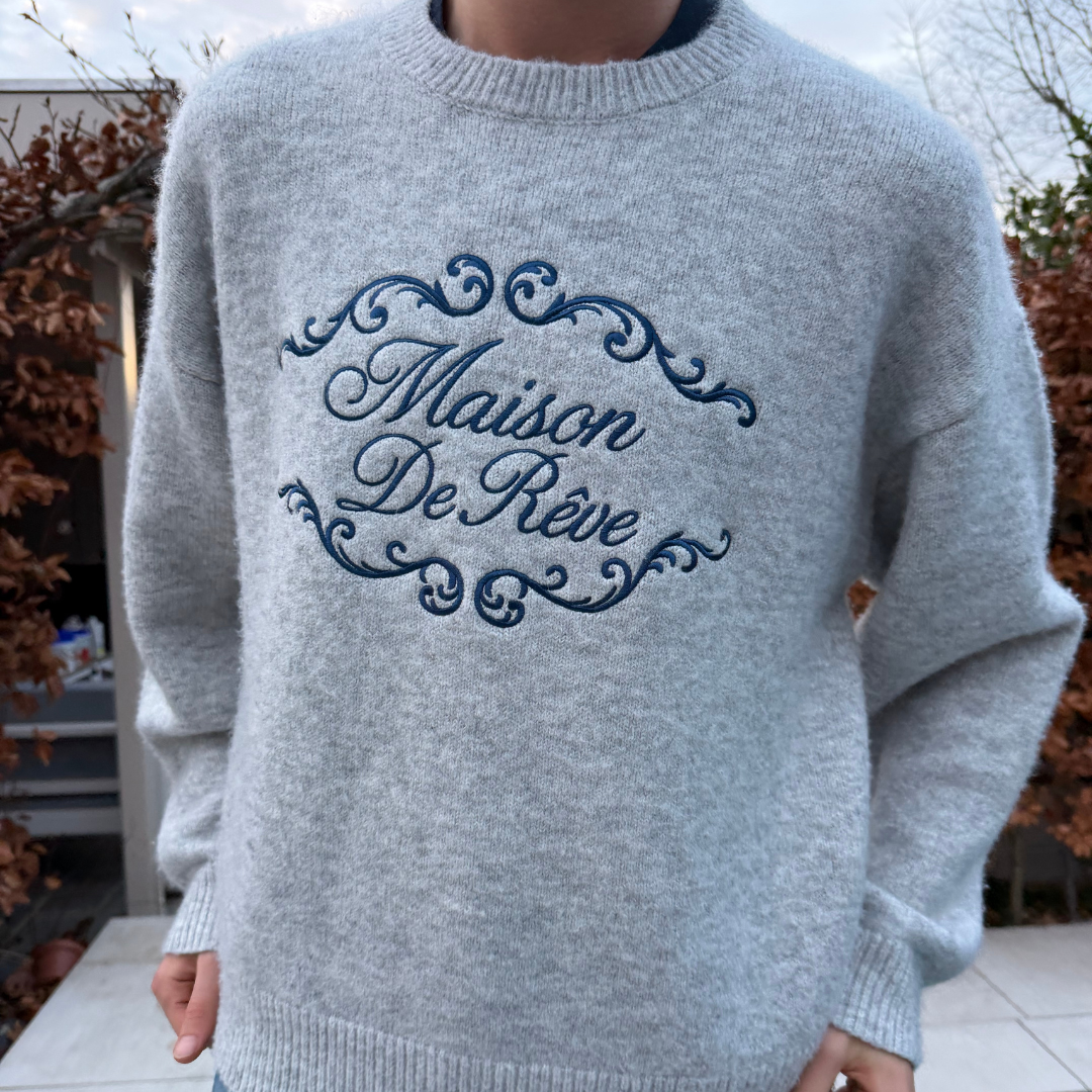Mohair sweater with crew neckline and long sleeves