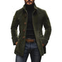 Men's corduroy stand-collar jacket with button front