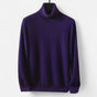 Men's plain roll neck jumper with long sleeves and ribbed trims