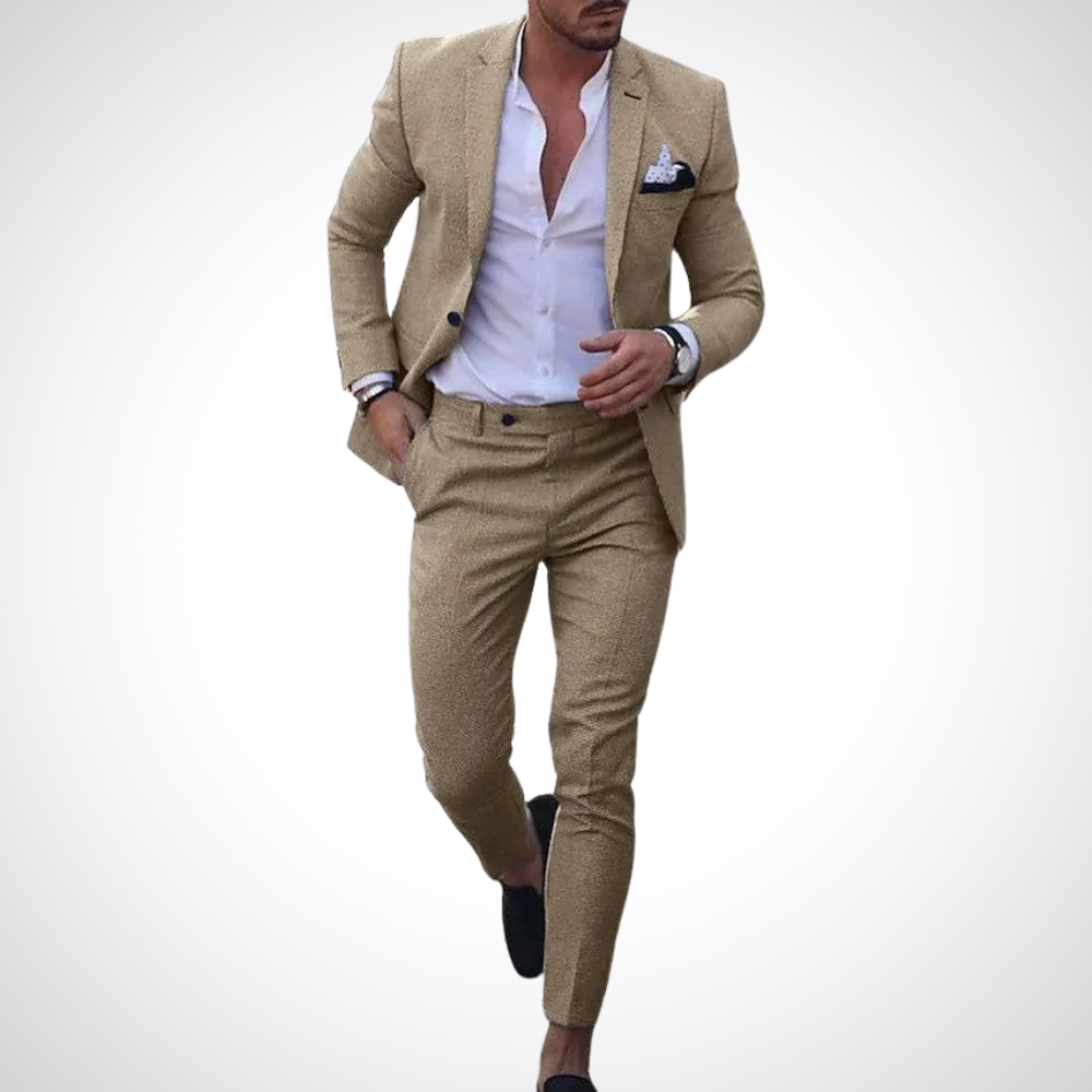 Men's Slim Fit Suit, 2 Piece Tailored Blazer & Trousers for Summer Weddings & Events