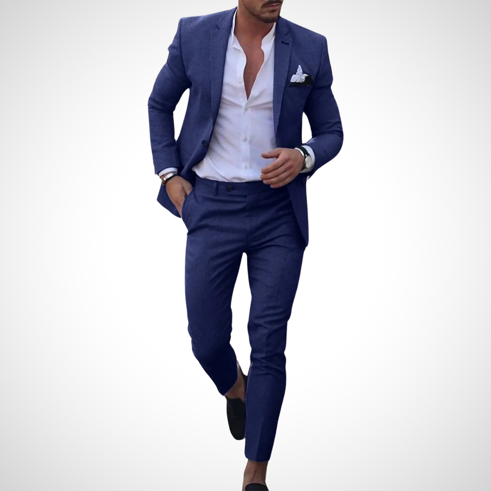 Men's Slim Fit Suit, 2 Piece Tailored Blazer & Trousers for Summer Weddings & Events