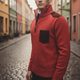 Men's half-zip sweater with mock neck and contrast details