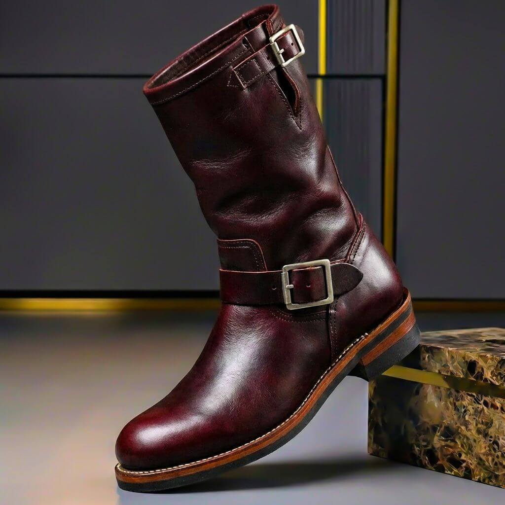 Vintage-style ankle lace-up boots