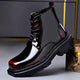 Polished lace-up ankle boots with chunky lug soles