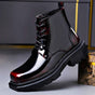 Polished lace-up ankle boots with chunky lug soles