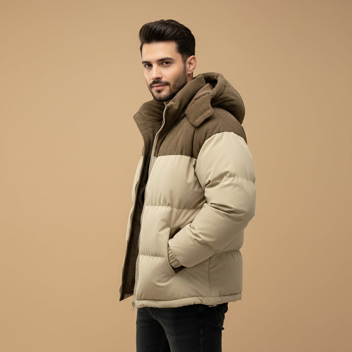 Men's thick hooded puffer jacket