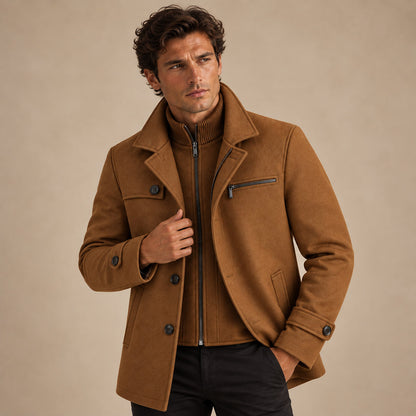 Men's winter coat with adjustable cuffs