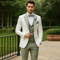 Men's three-piece tuxedo suit with shawl lapel, waistcoat, bow tie and trousers