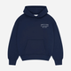 Unisex pullover hoodie with hood, kangaroo pocket and chest text